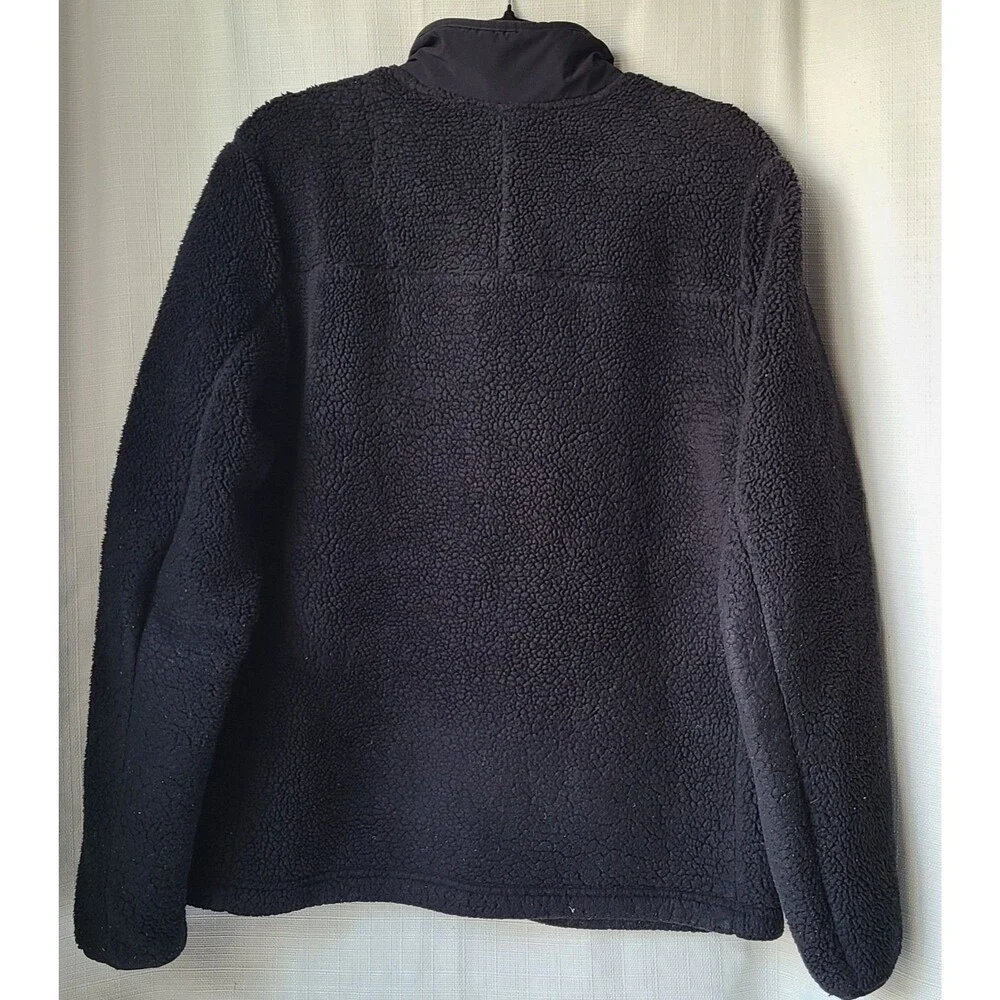 The North Face Sherpa Fleece Jacket Men's Medium Black Full Zip Pile Coat